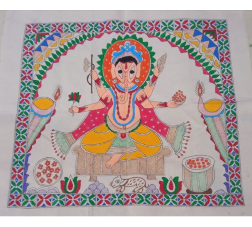 Handmade Madhubani Ganesh painting-2