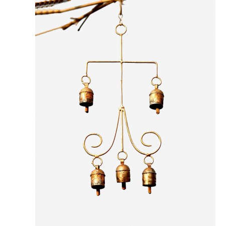 Cage shaped Wall Hanging with 5 Bells 