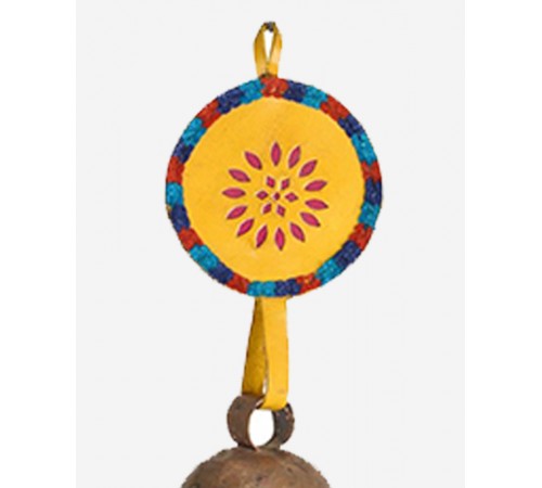 Embroidery Yellow colored Key chain Bell